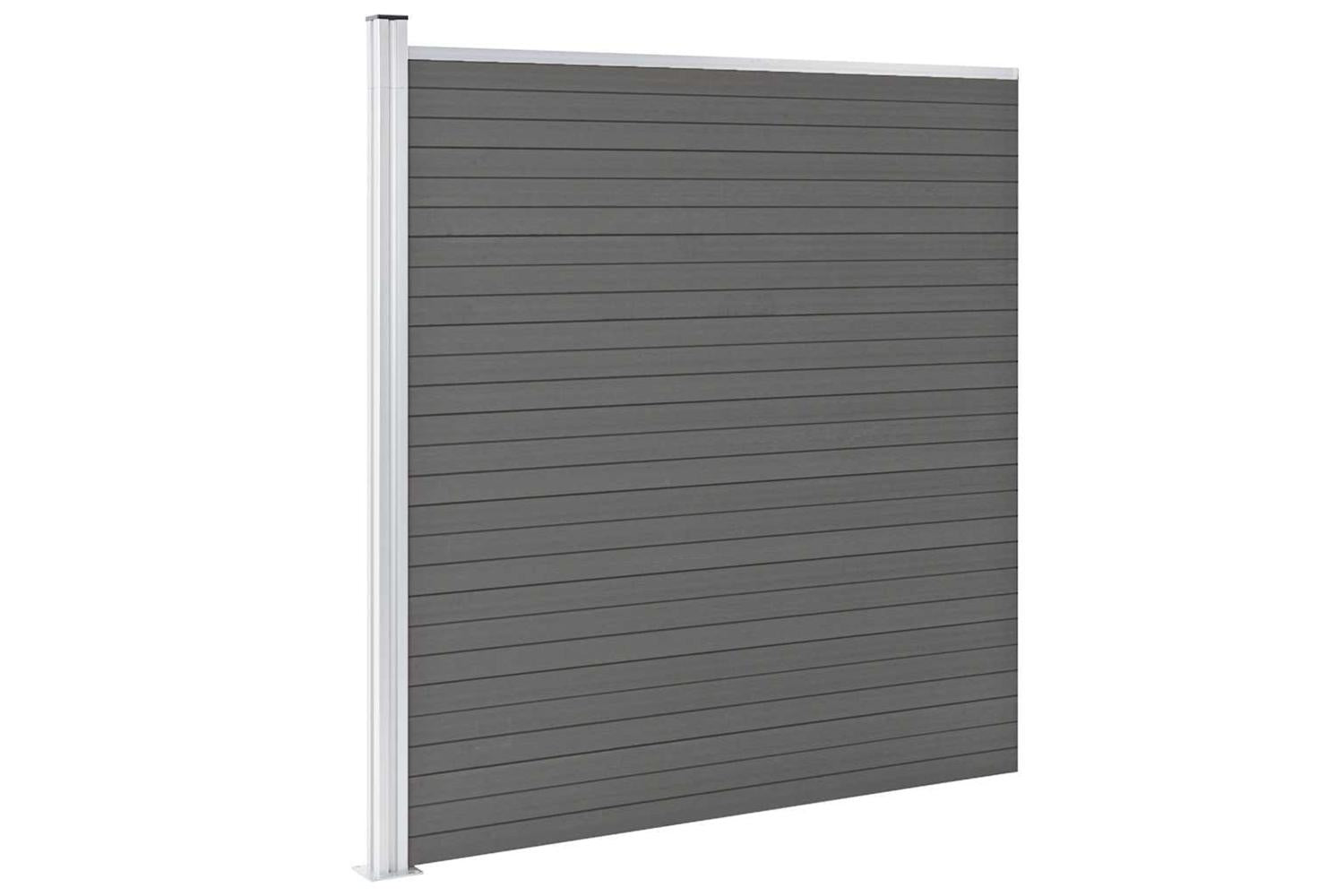 vidaXL Garden Fence Wpc 175x186cm Grey-2