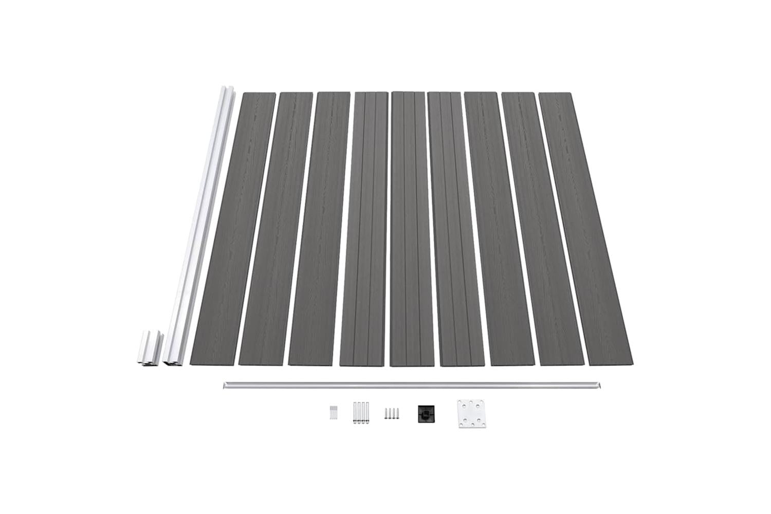vidaXL Garden Fence Wpc 175x186cm Grey-4