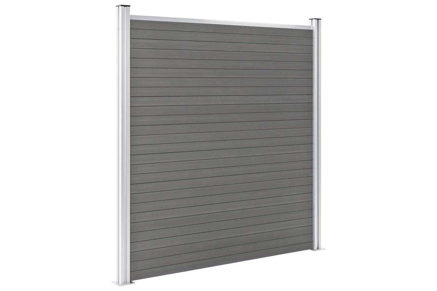 vidaXL Garden Fence Wpc 180x186cm Grey-2
