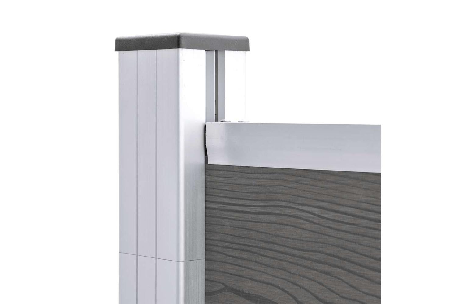 vidaXL Garden Fence Wpc 180x186cm Grey-4