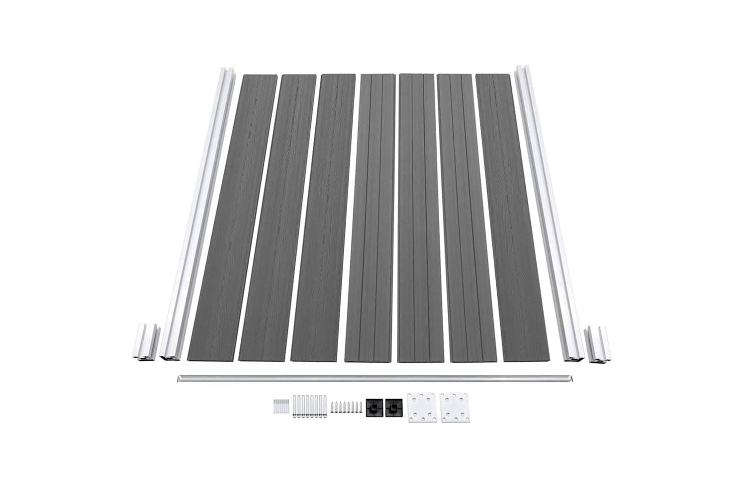 vidaXL Garden Fence Wpc 180x186cm Grey-8