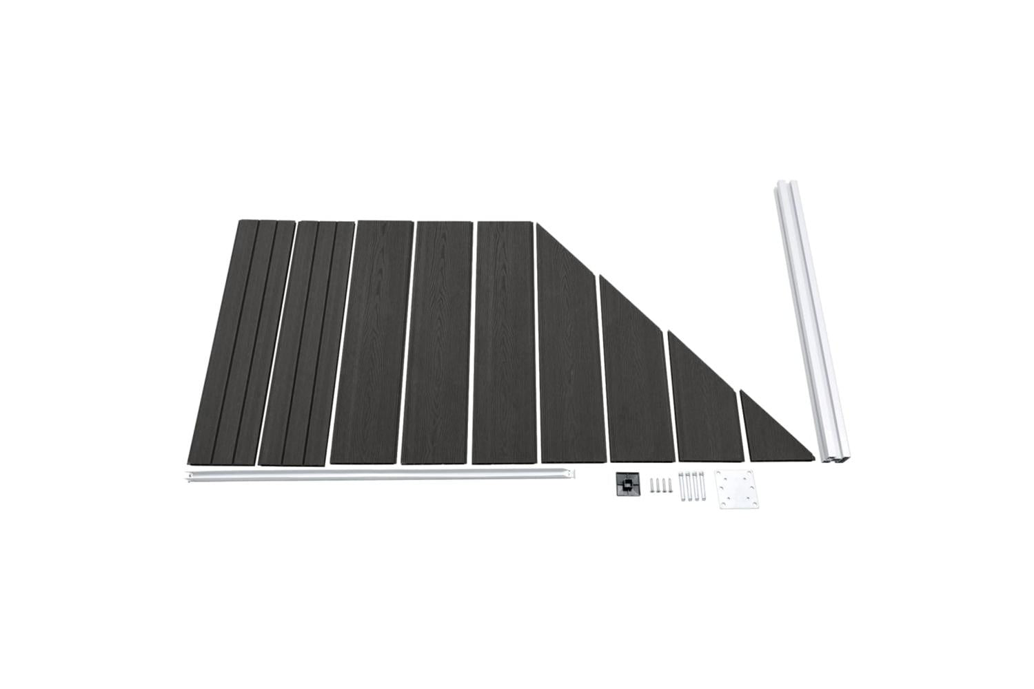 vidaXL Fence Panel Wpc 95x(105-180)cm Grey-3