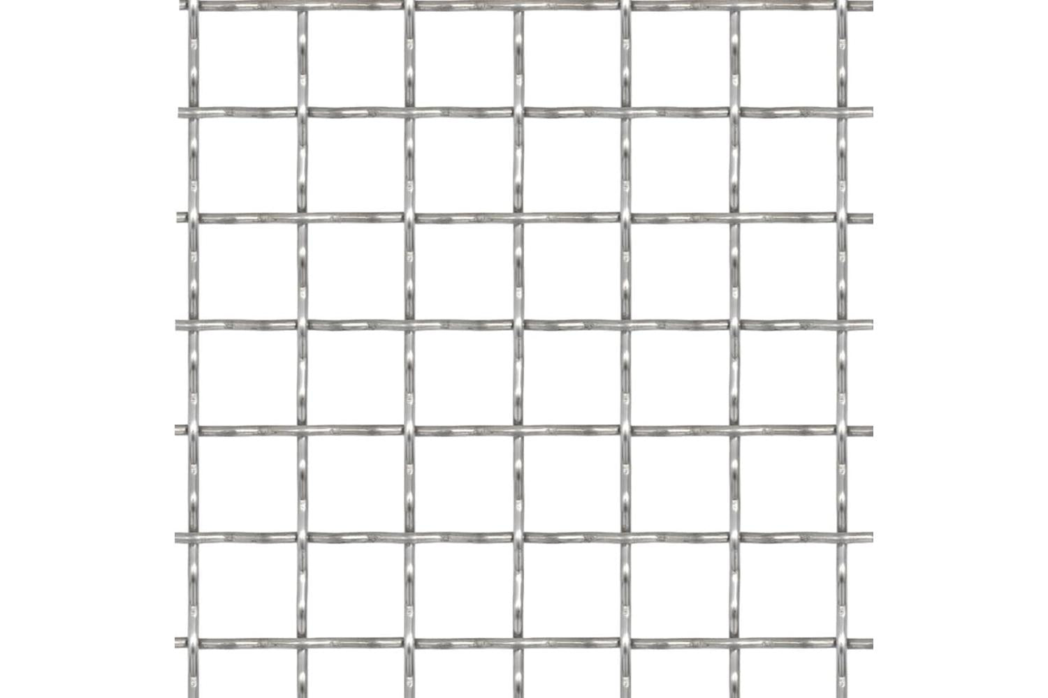 vidaXL 142290 Crimped Garden Wire Fence Stainless Steel 50x50cm 31x31x3mm-2