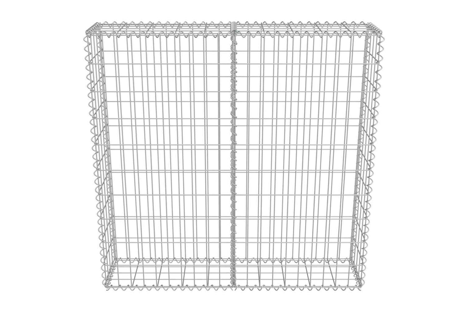 vidaXL 143578 Gabion Wall With Covers Galvanised Steel 100x20x100cm-5
