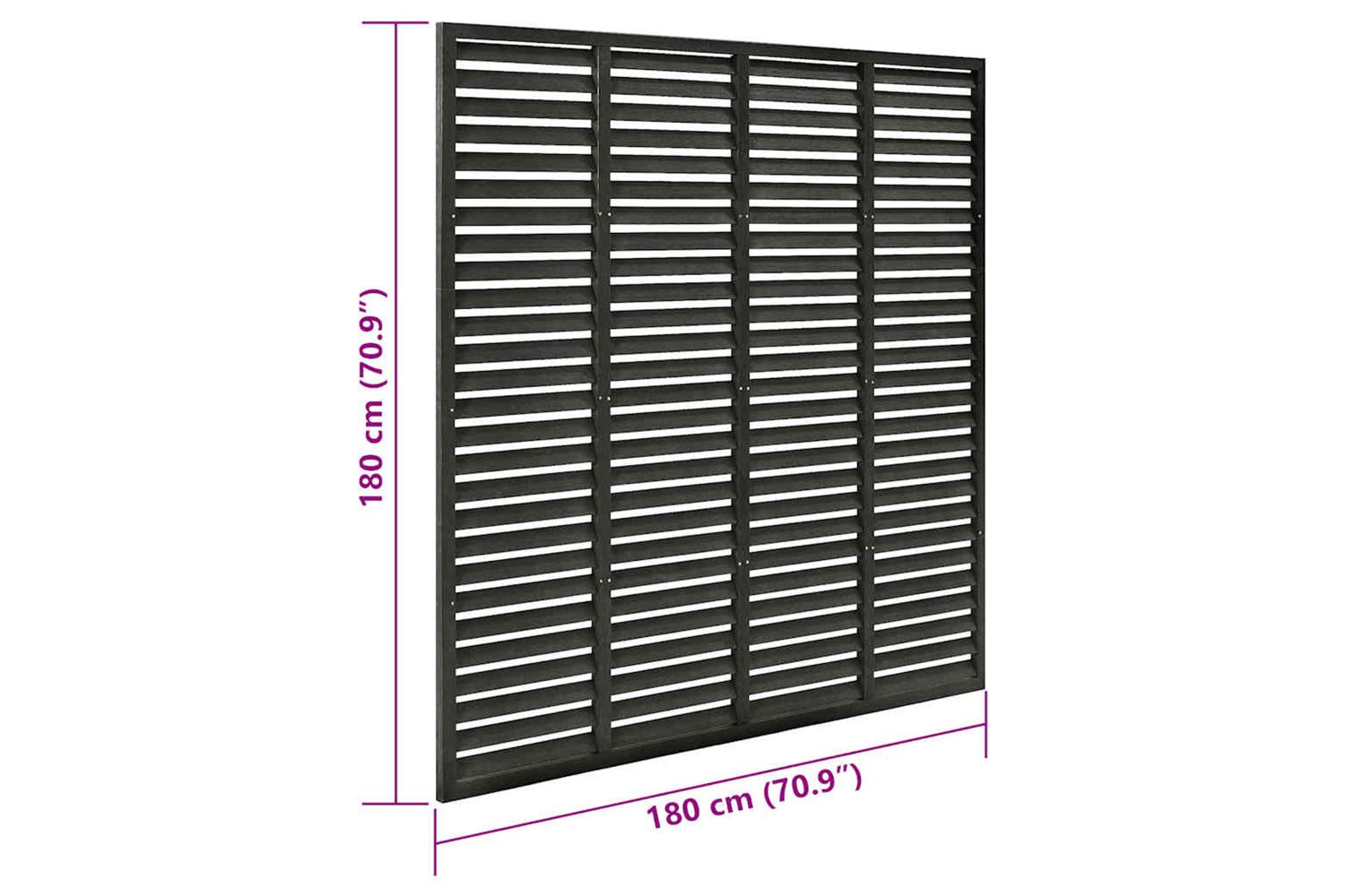 vidaXL Louver Fence Wpc 180x180cm Dark Grey-5