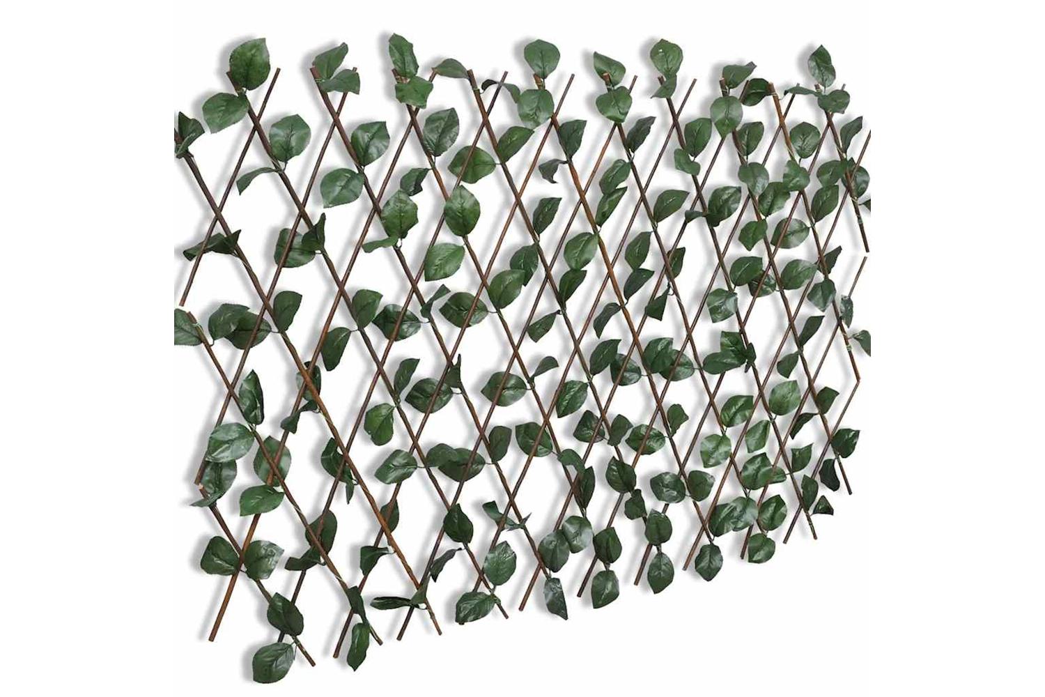 vidaXL 140913 Willow Trellis Fence 5 Pcs With Artificial Leaves 180x90cm-3