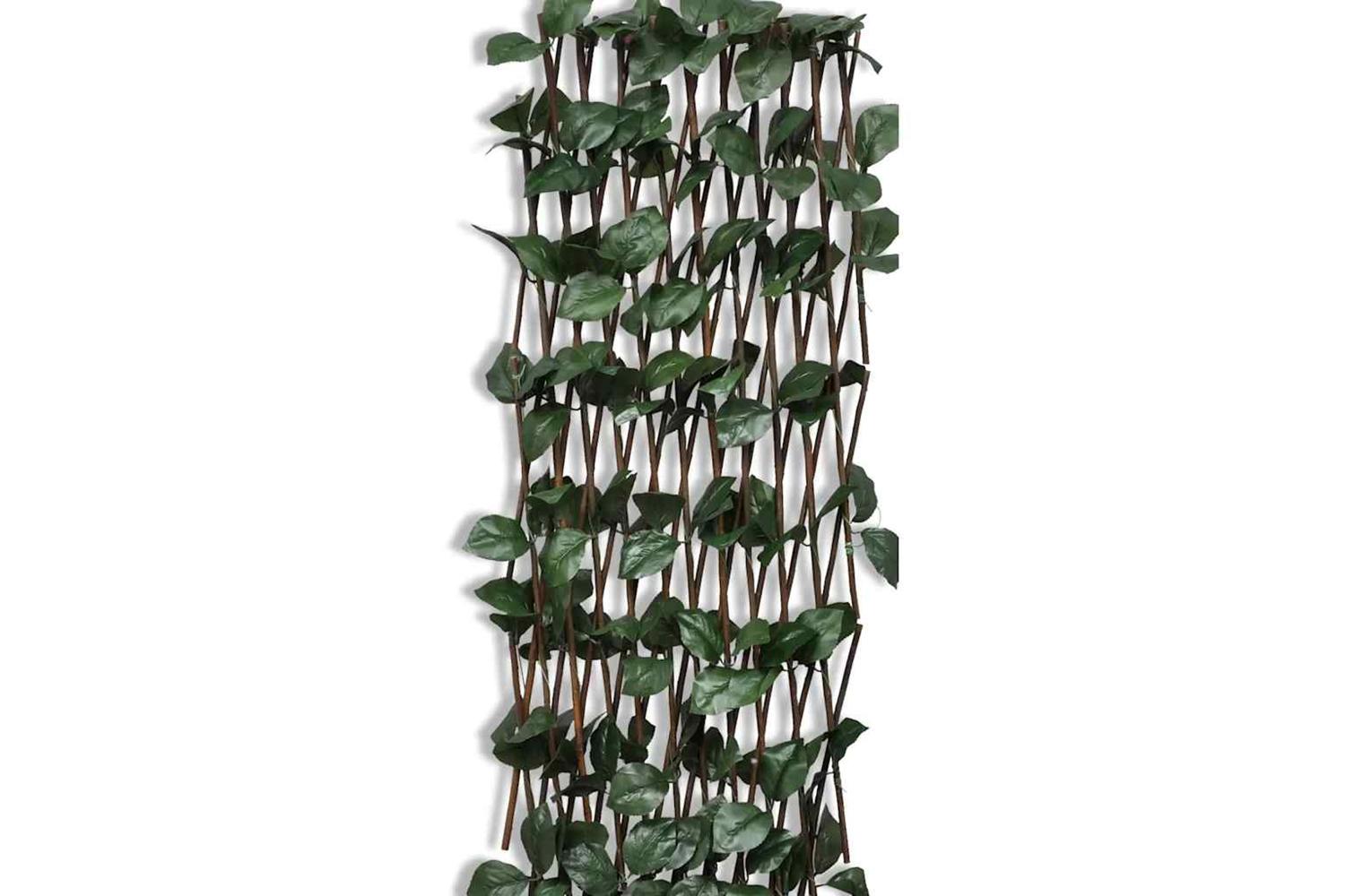 vidaXL 140913 Willow Trellis Fence 5 Pcs With Artificial Leaves 180x90cm-5
