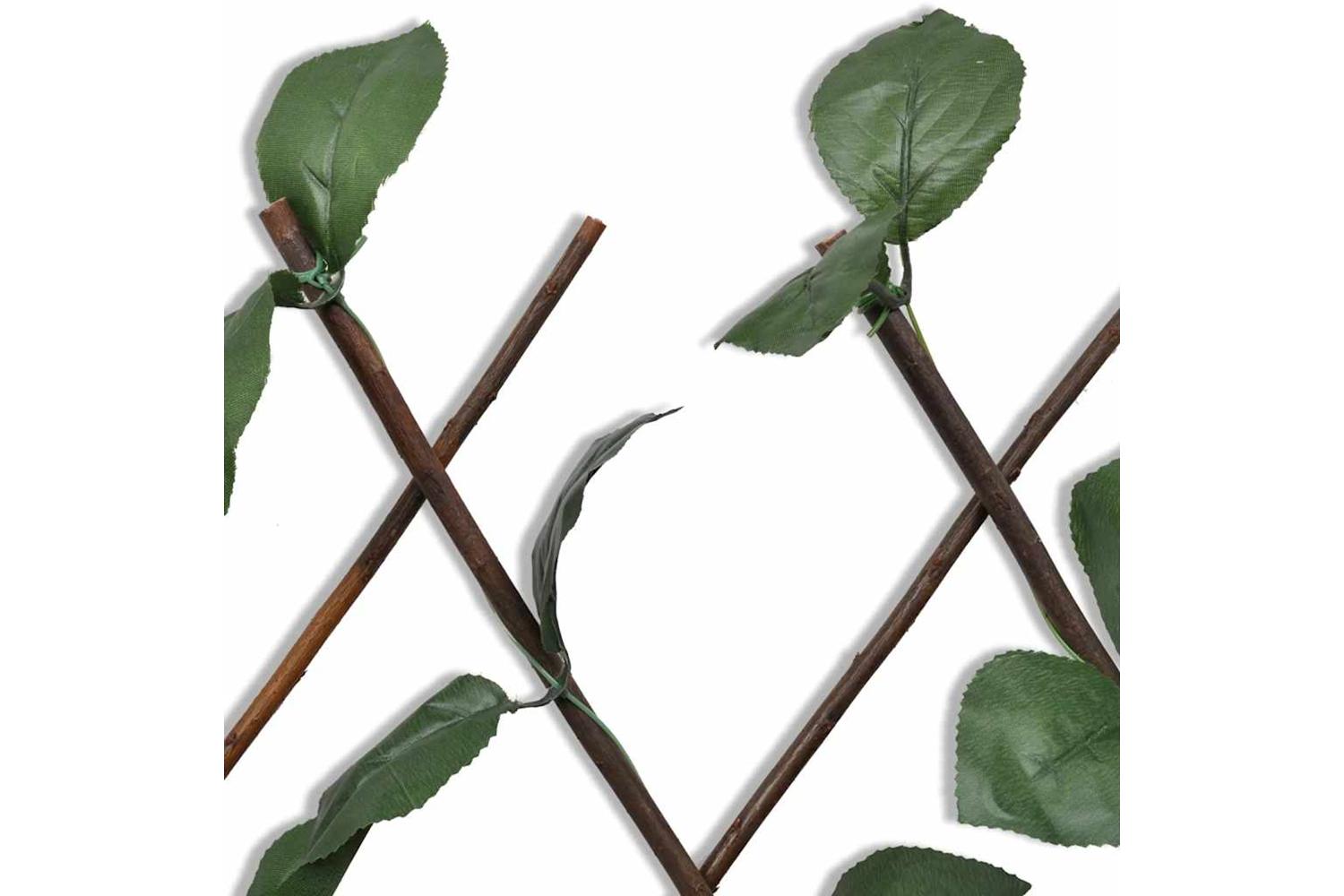 vidaXL 140913 Willow Trellis Fence 5 Pcs With Artificial Leaves 180x90cm-7