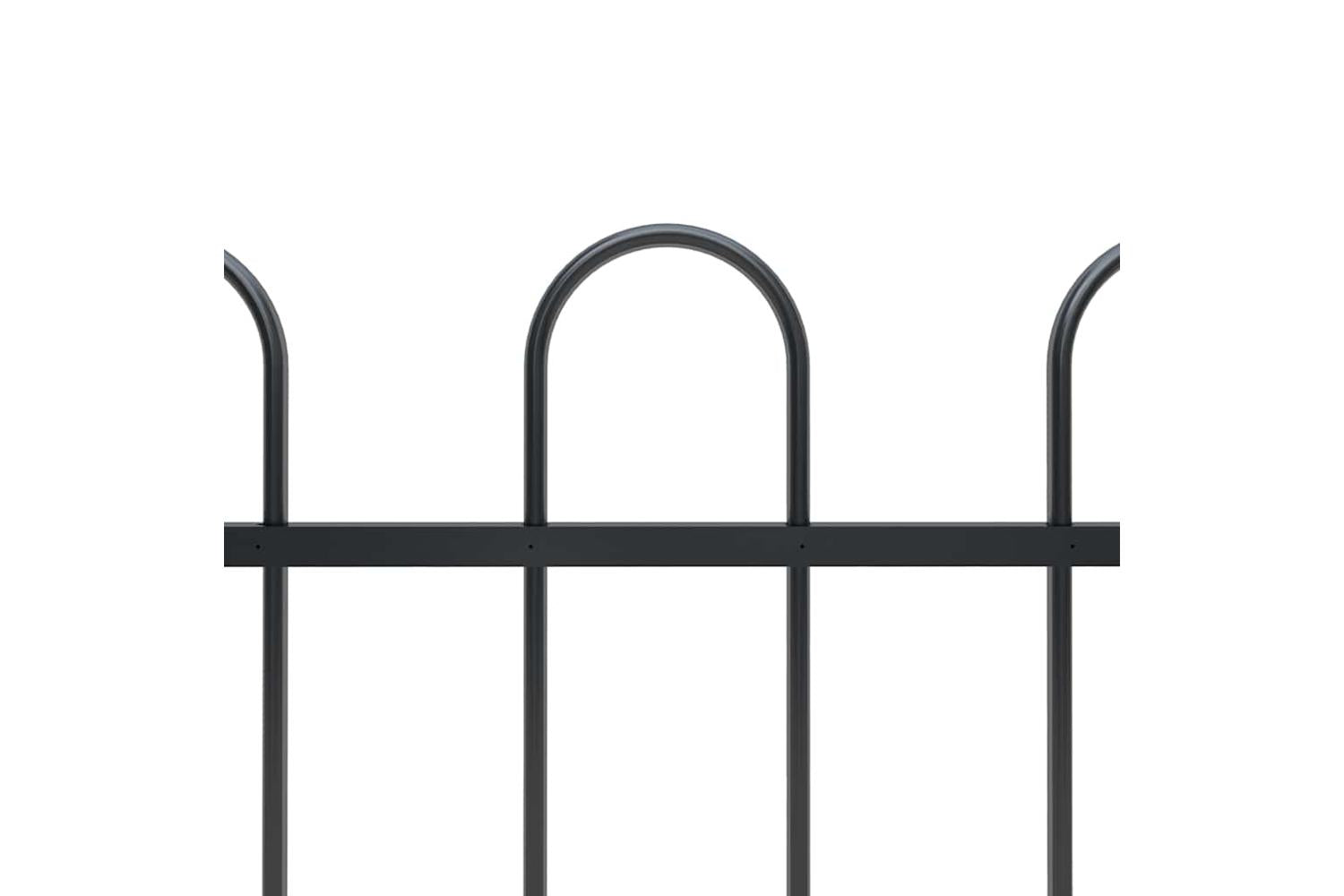 Vidaxl Garden Fence With Hoop Top Steel 1.8 M Black-3