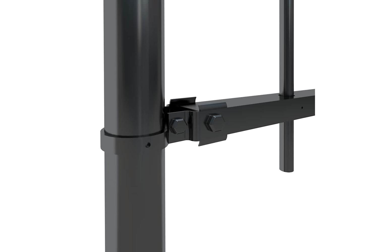 Vidaxl 277649 Garden Fence With Hoop Top Steel 5.1x0.8 M Black-4