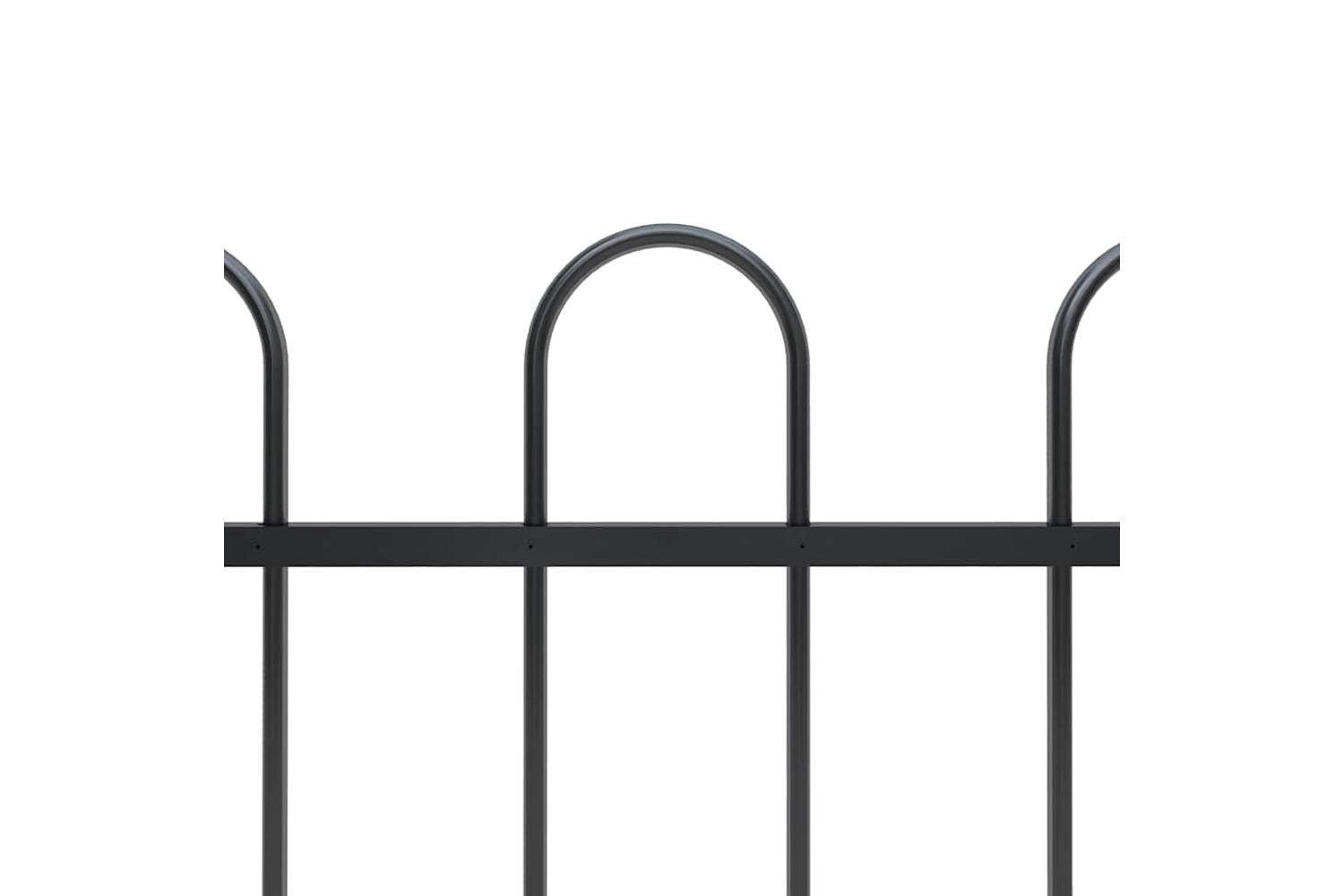 Vidaxl 277648 Garden Fence With Hoop Top Steel 3.4x0.8 M Black-3