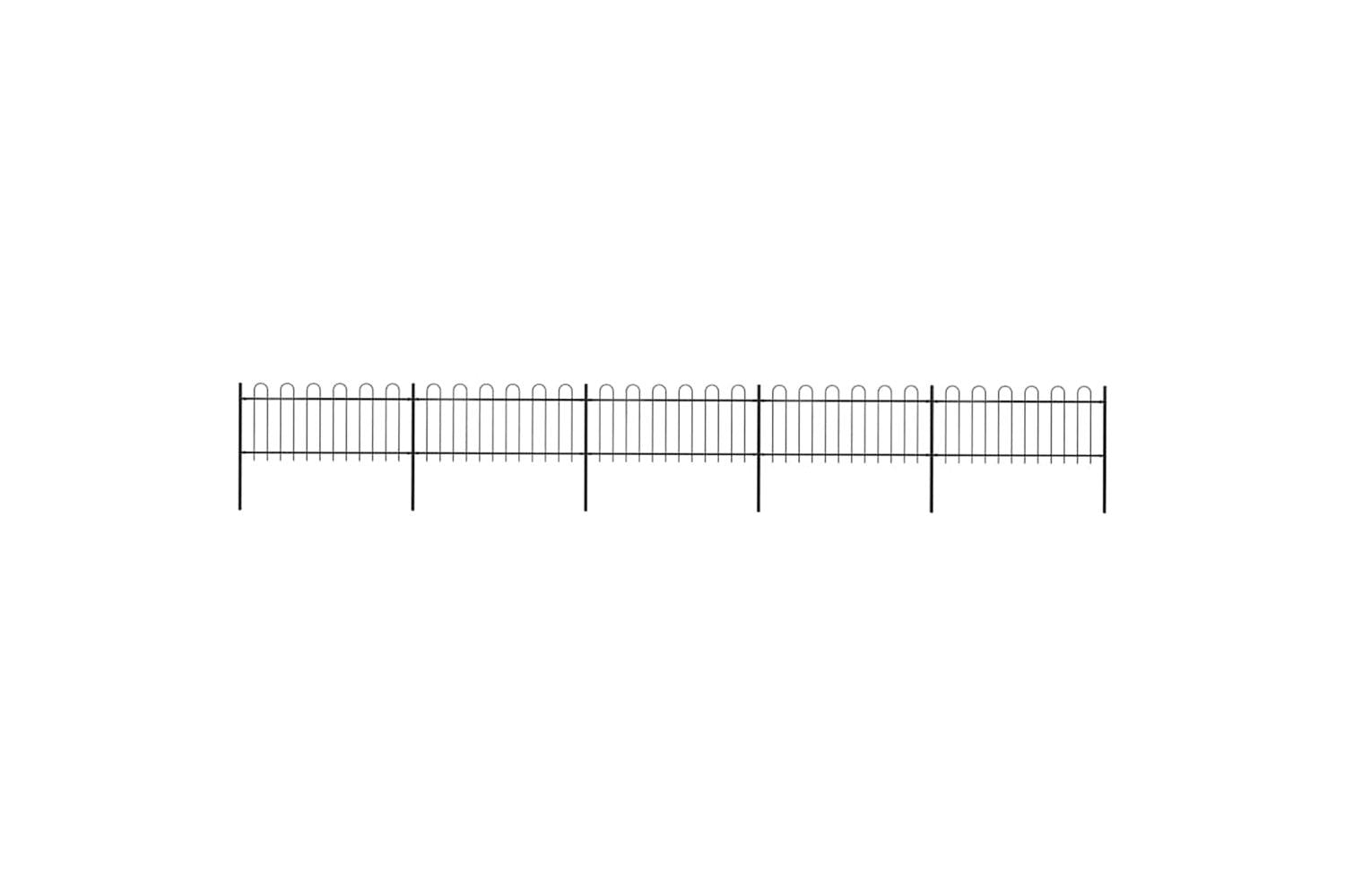 Vidaxl 277651 Garden Fence With Hoop Top Steel 8.5x0.8 M Black