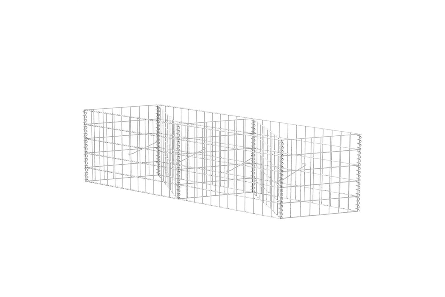 vidaXL 142540 Gabion Basket Galvanised Steel 120x30x50cm-2