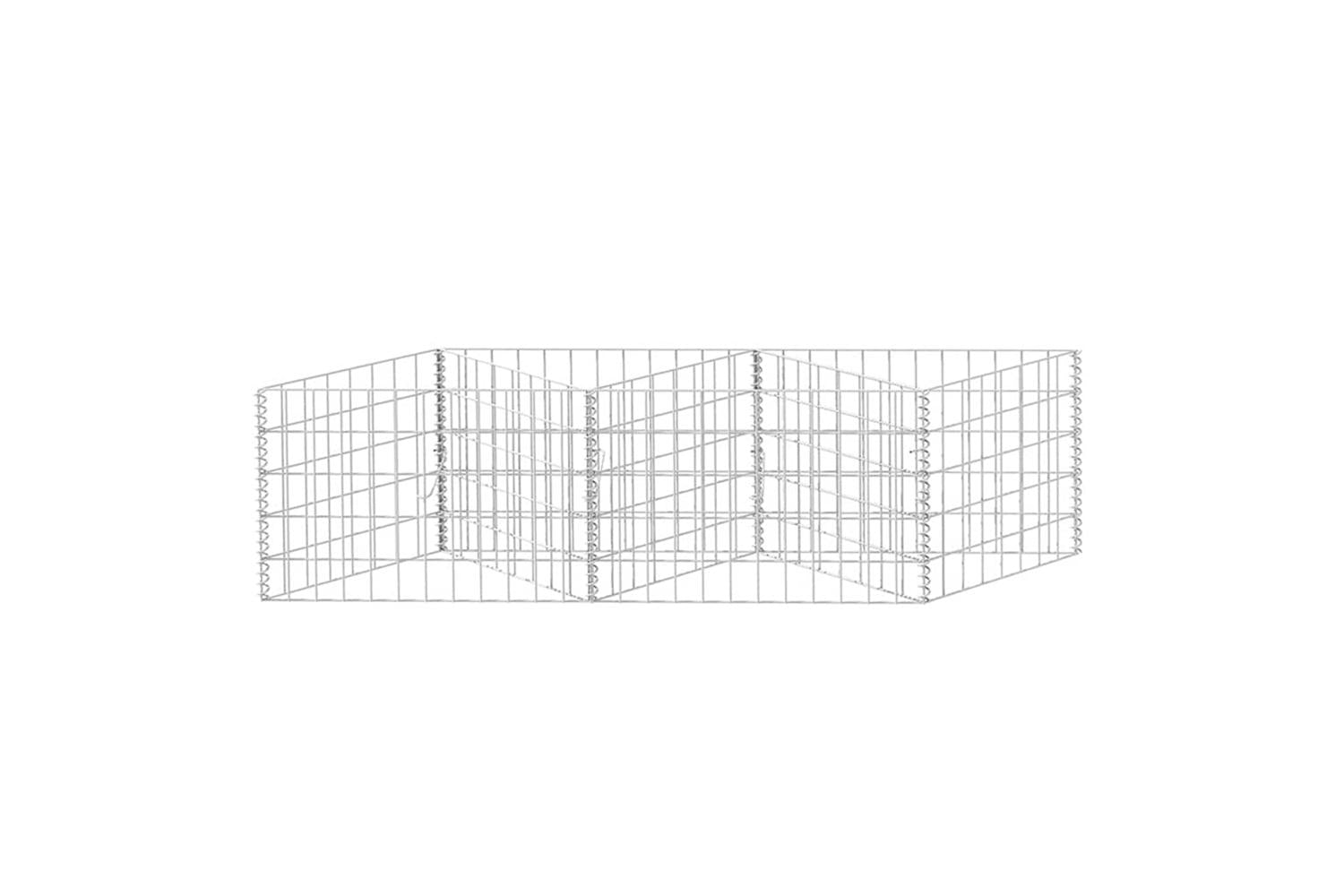 vidaXL 142540 Gabion Basket Galvanised Steel 120x30x50cm-4