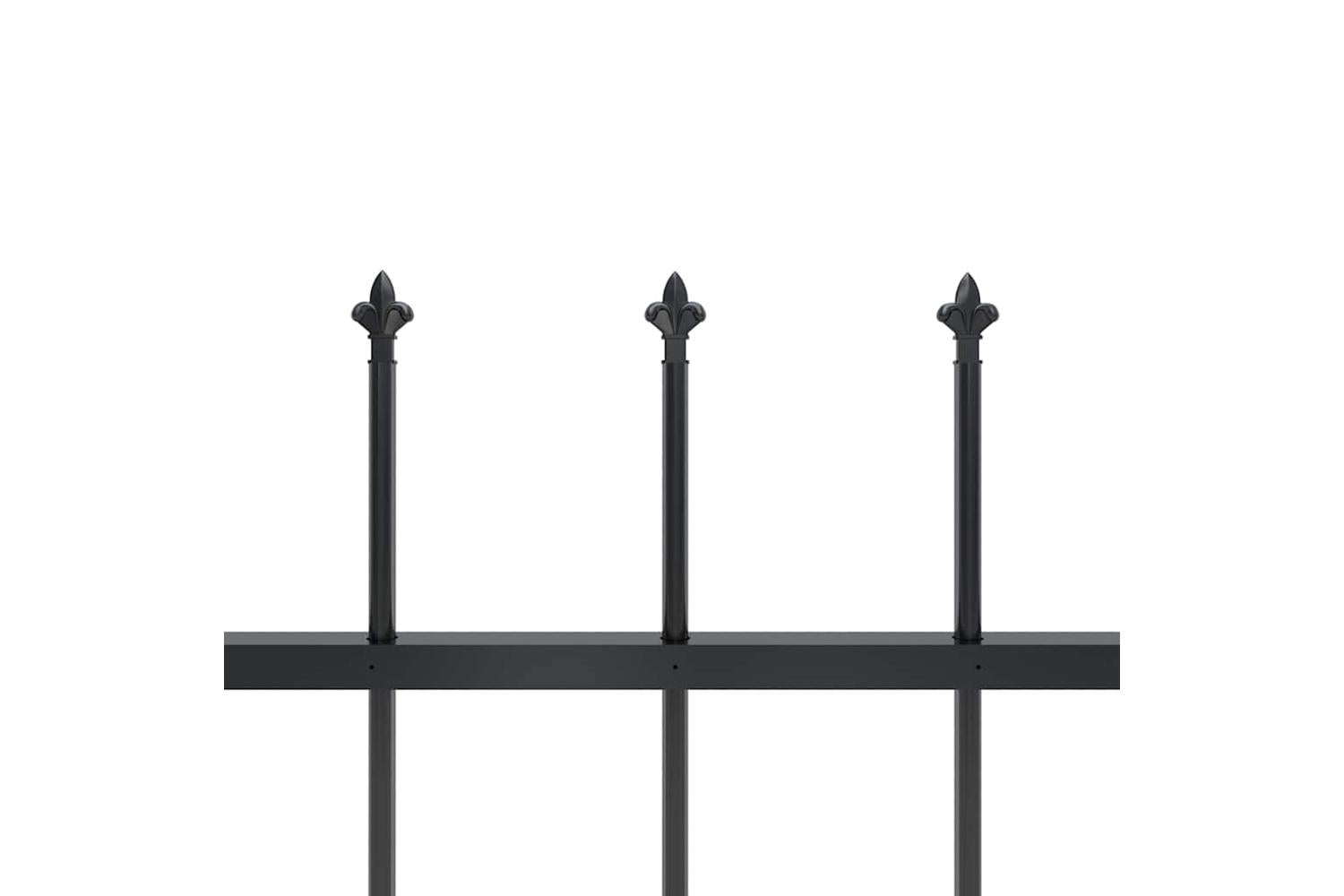 Vidaxl 277623 Garden Fence With Spear Top Steel 6.8x1.2 M Black-4