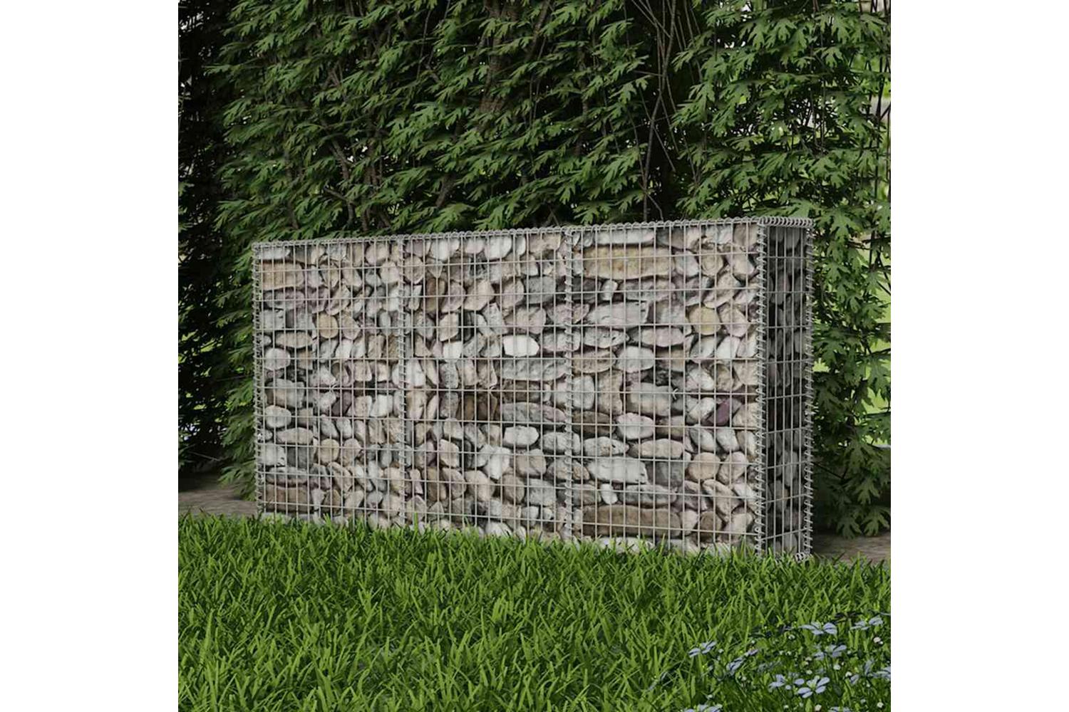 vidaXL 142548 Gabion Basket Galvanised Steel 200x30x100cm-4