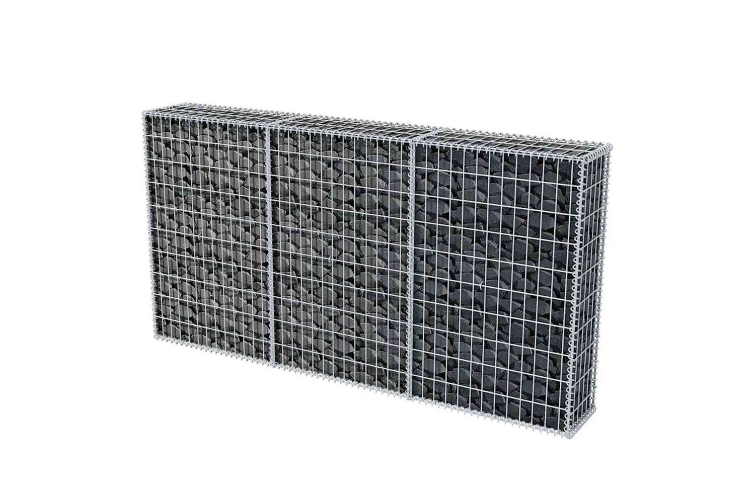 vidaXL 142548 Gabion Basket Galvanised Steel 200x30x100cm-5