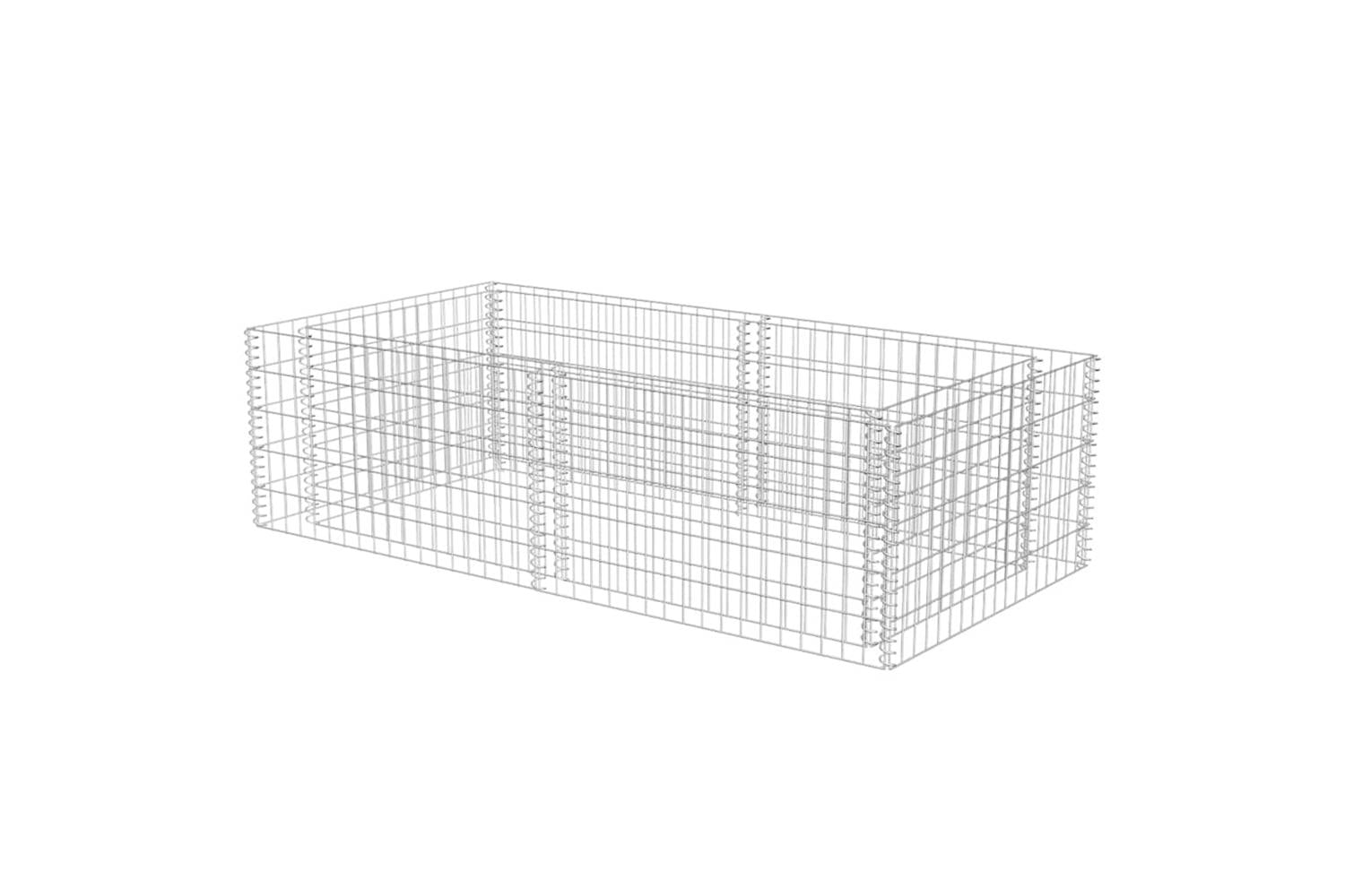 Vidaxl Gabion Planter Galvanised Steel 180x90x50 Cm-2