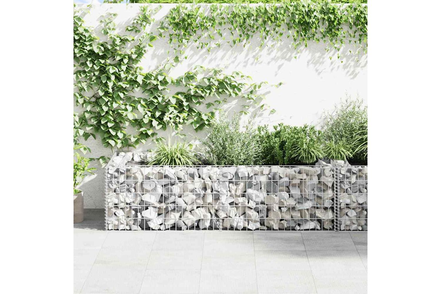 Vidaxl Gabion Planter Galvanised Steel 180x90x50 Cm-3