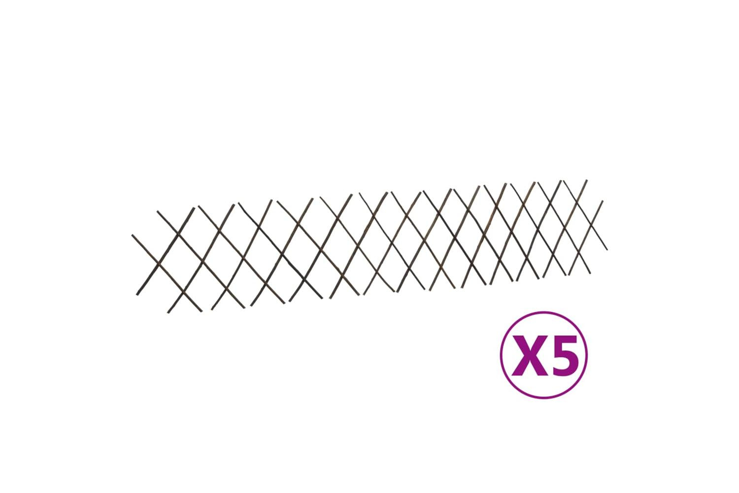 vidaXL 147759 Willow Trellis Fences 5 Pcs 180x30cm