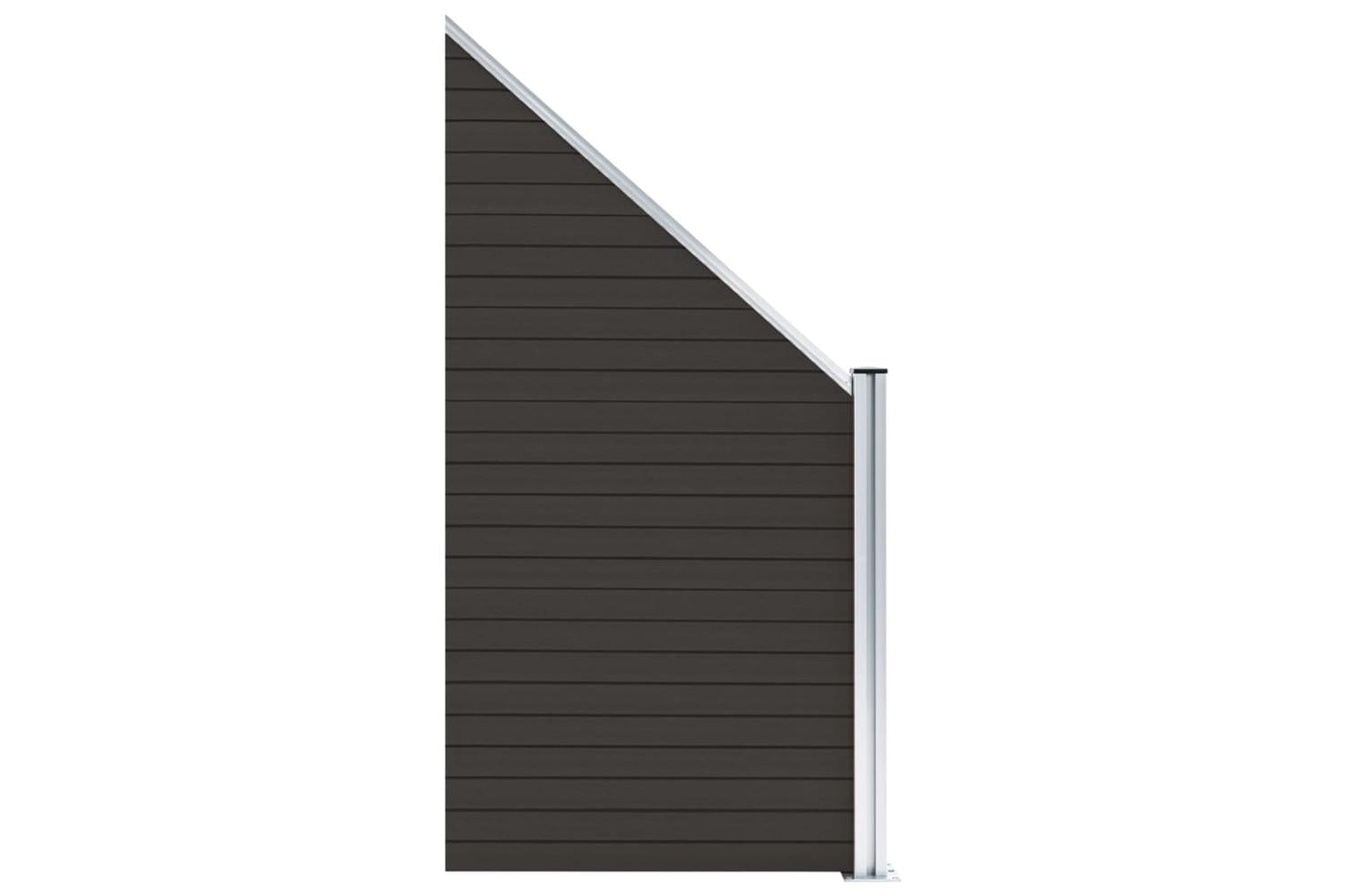 vidaXL Fence Panel Wpc 95x(105-180)cm Black-2