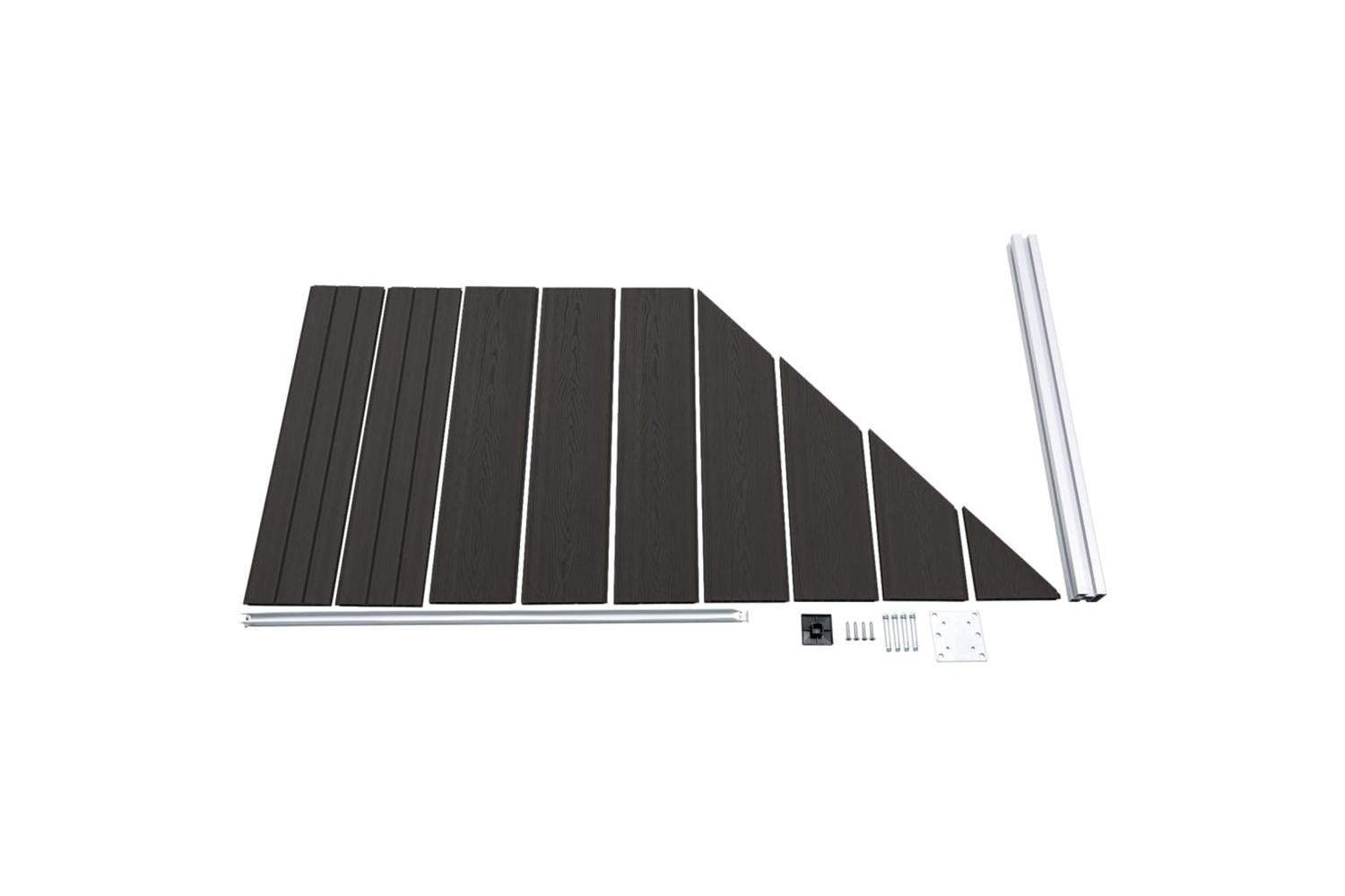 vidaXL Fence Panel Wpc 95x(105-180)cm Black-3