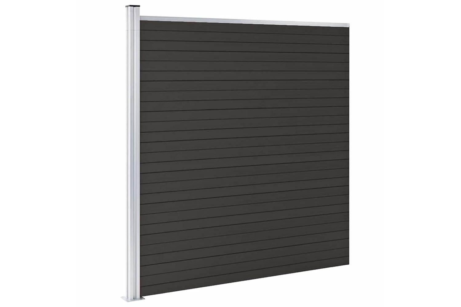 vidaXL Fence Panel Wpc 175x186cm Black-2