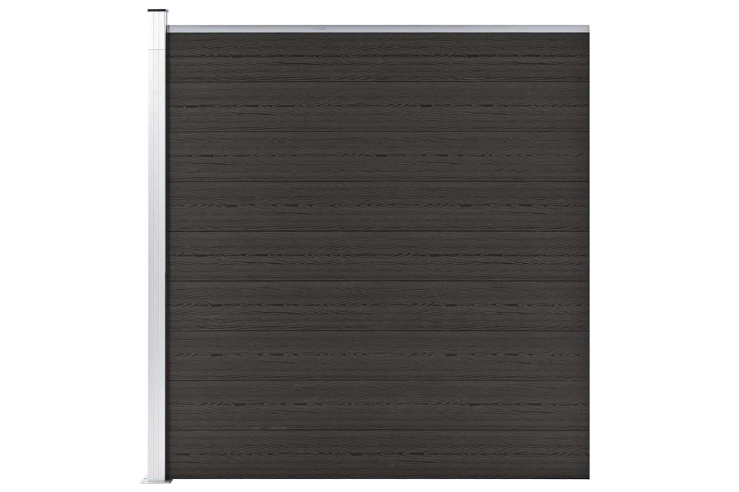 vidaXL Fence Panel Wpc 175x186cm Black-3