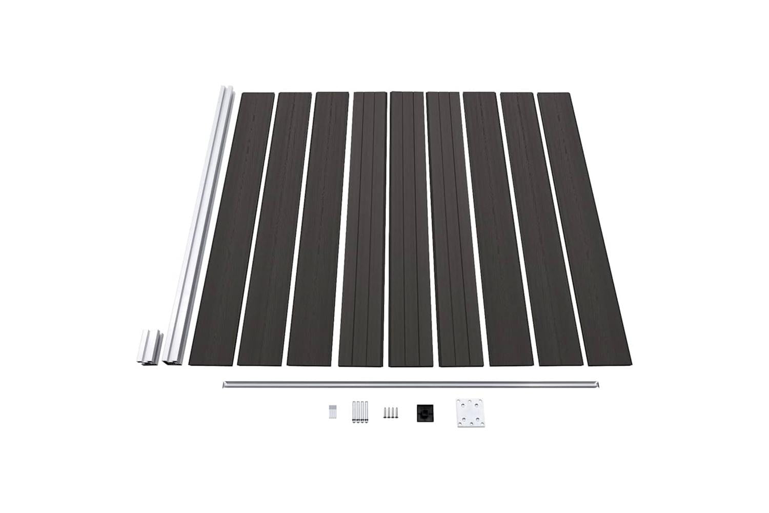vidaXL Fence Panel Wpc 175x186cm Black-6