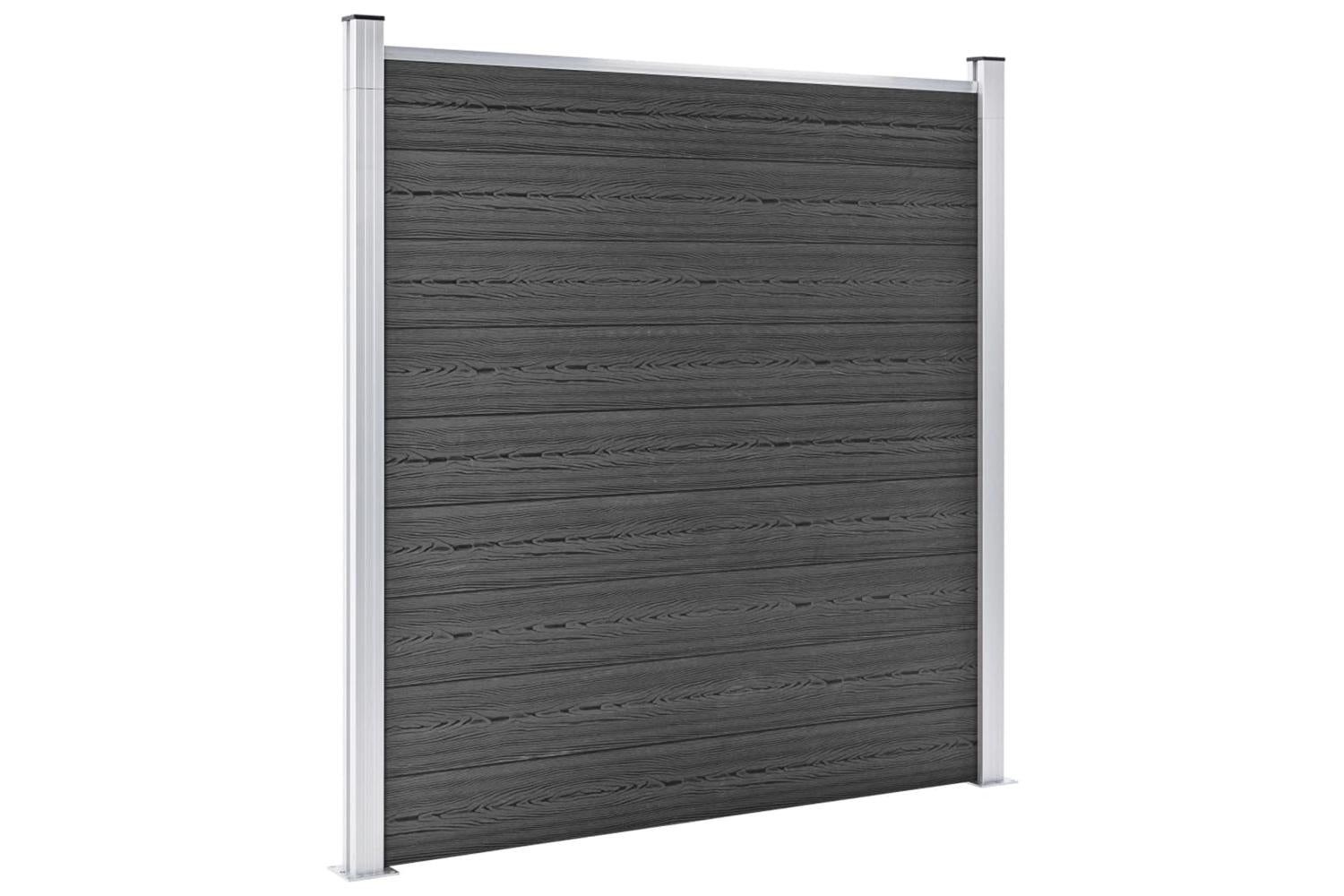 vidaXL 3070430 Fence Panel Set Wpc 526x186cm Black-3