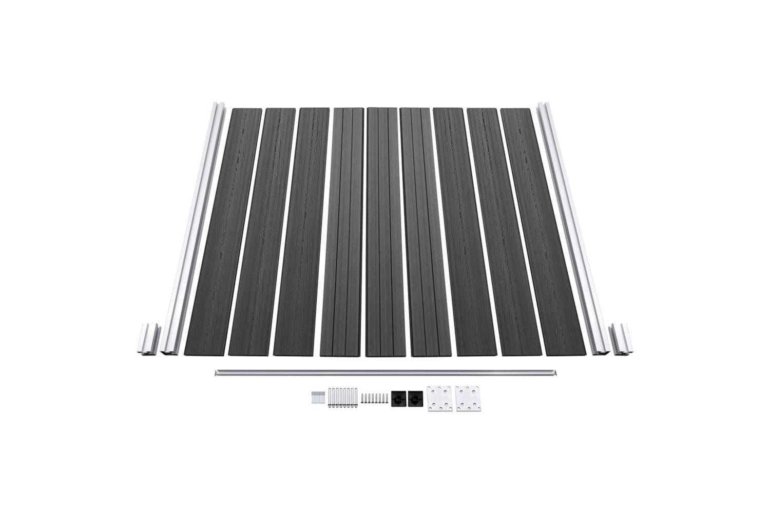 vidaXL 3070430 Fence Panel Set Wpc 526x186cm Black-5