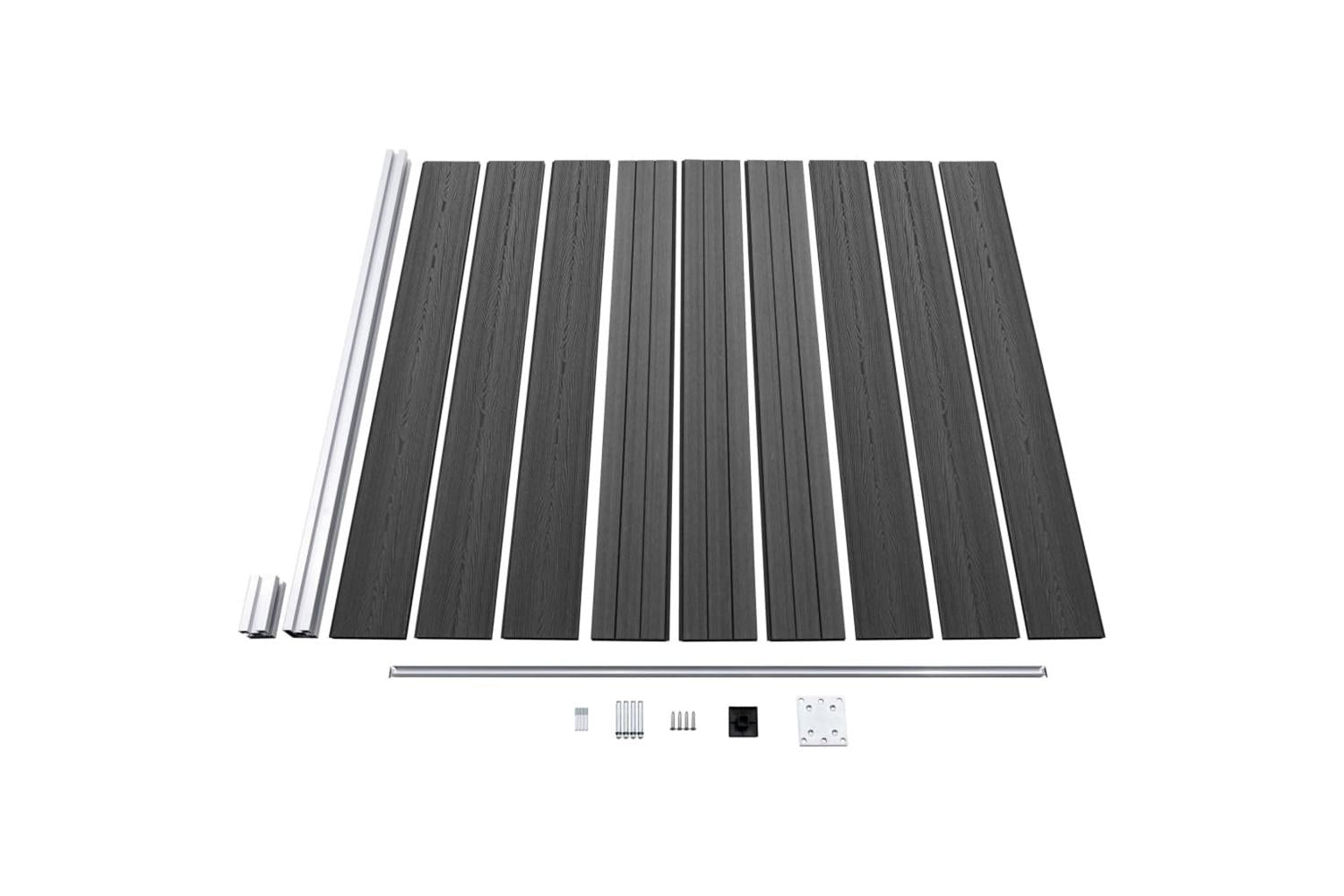 vidaXL 3070430 Fence Panel Set Wpc 526x186cm Black-6