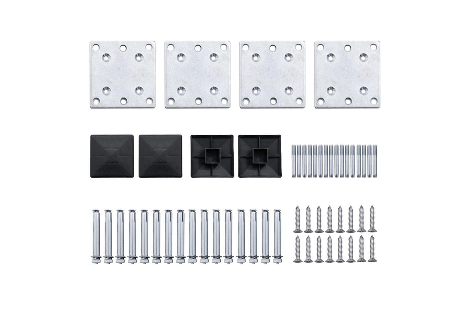 vidaXL 3070430 Fence Panel Set Wpc 526x186cm Black-9