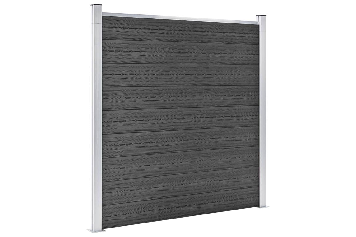 vidaXL 3070431 Fence Panel Set Wpc 699x186cm Black-3