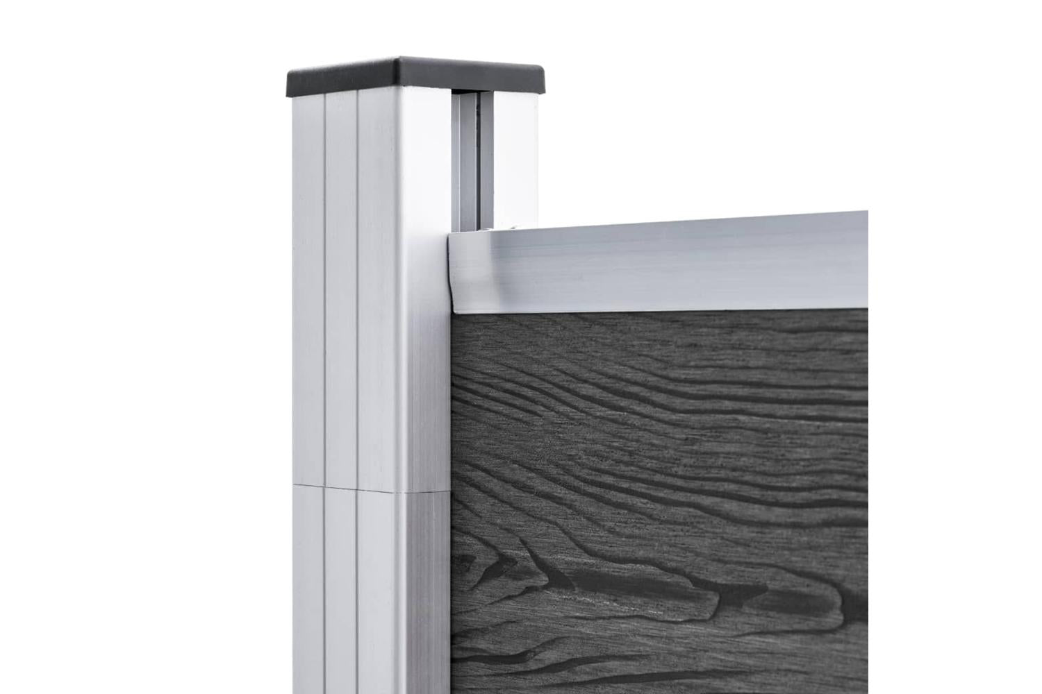 vidaXL 3070431 Fence Panel Set Wpc 699x186cm Black-7
