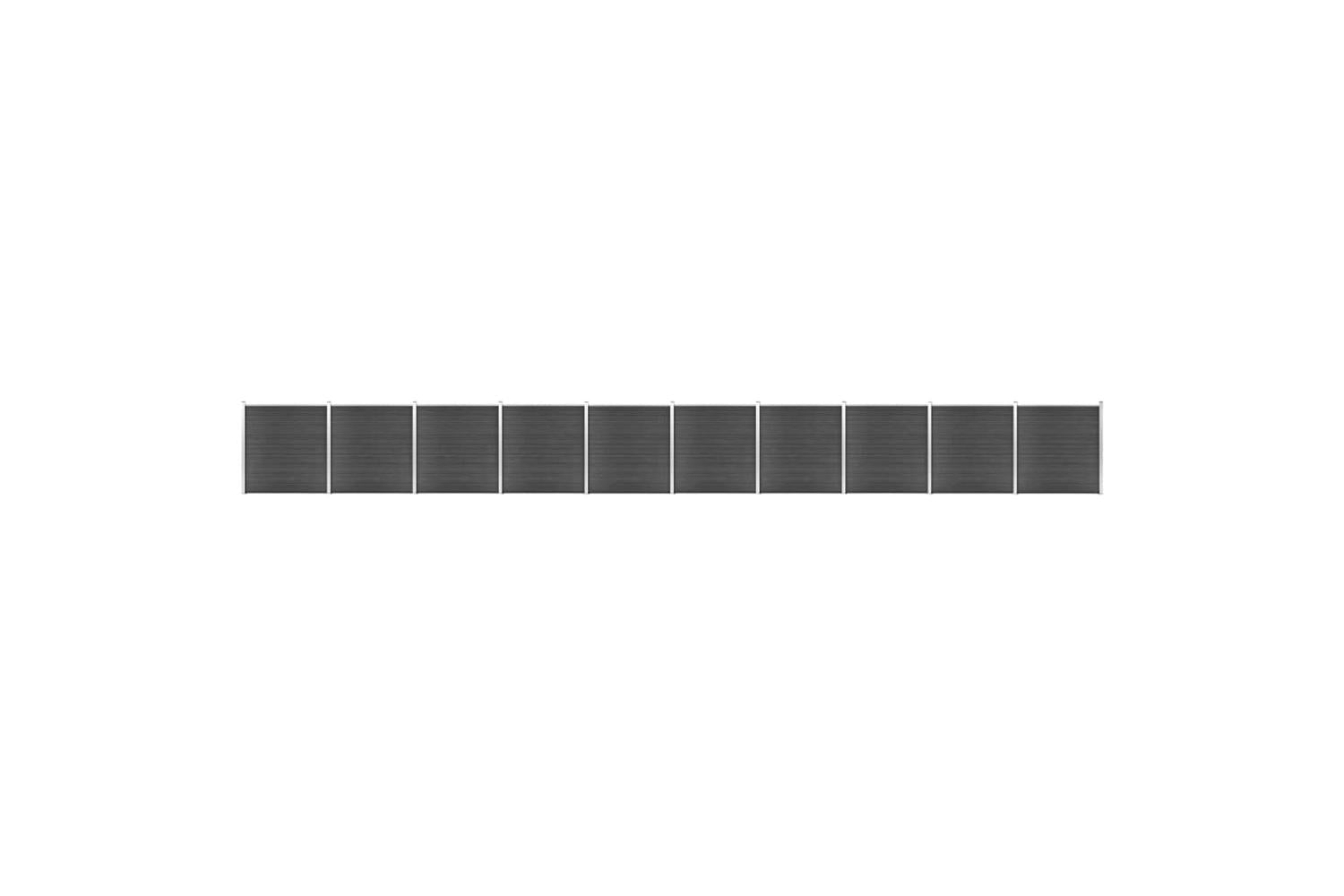 vidaXL 3070437 Fence Panel Set Wpc 1737x186cm Black
