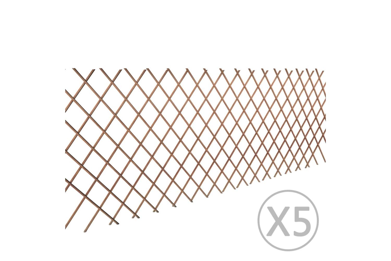 vidaXL 140395 Willow Trellis Fence 5 Pcs 180x90cm