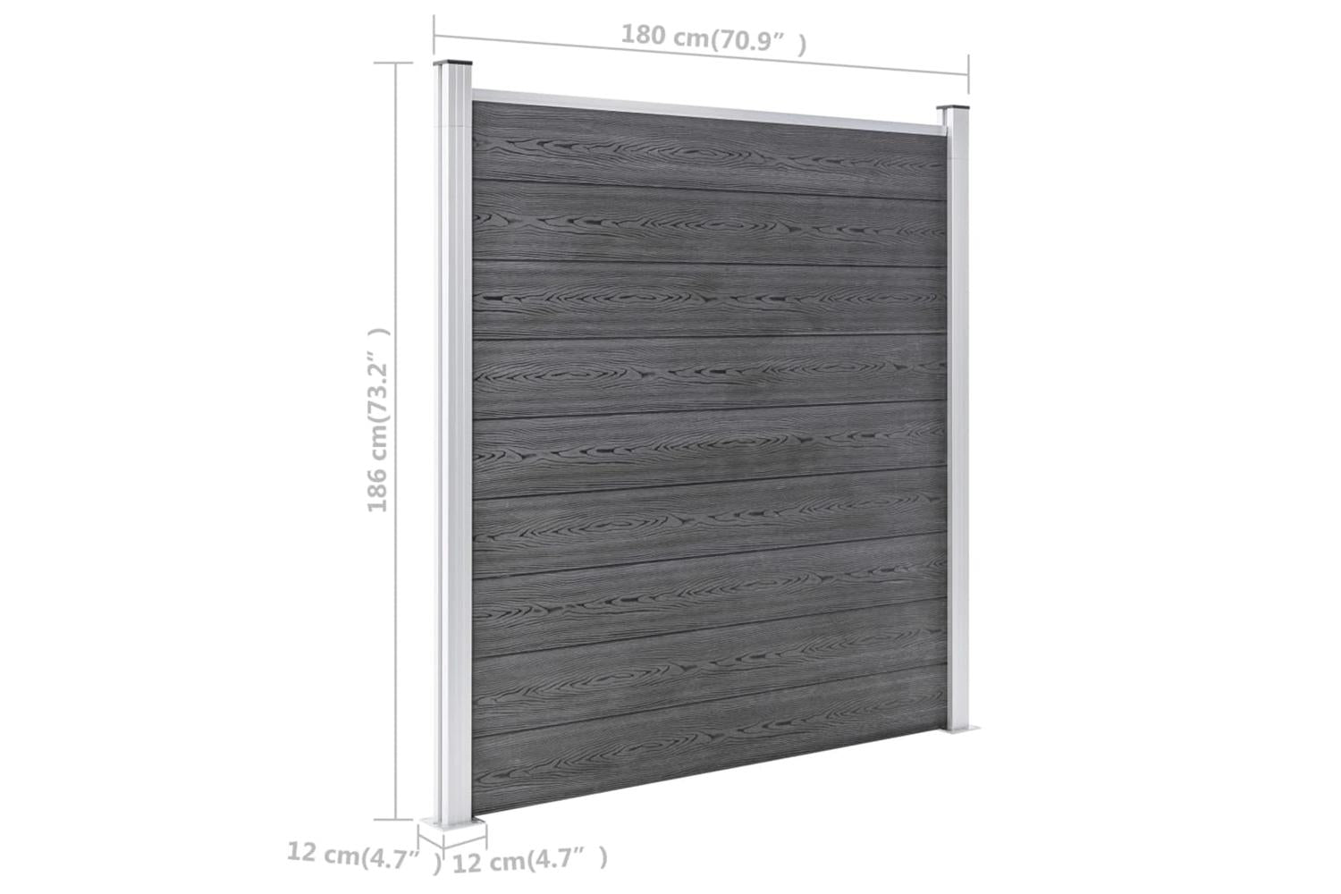 vidaXL 3053229 Garden Fence Wpc 1045x186cm Grey-10