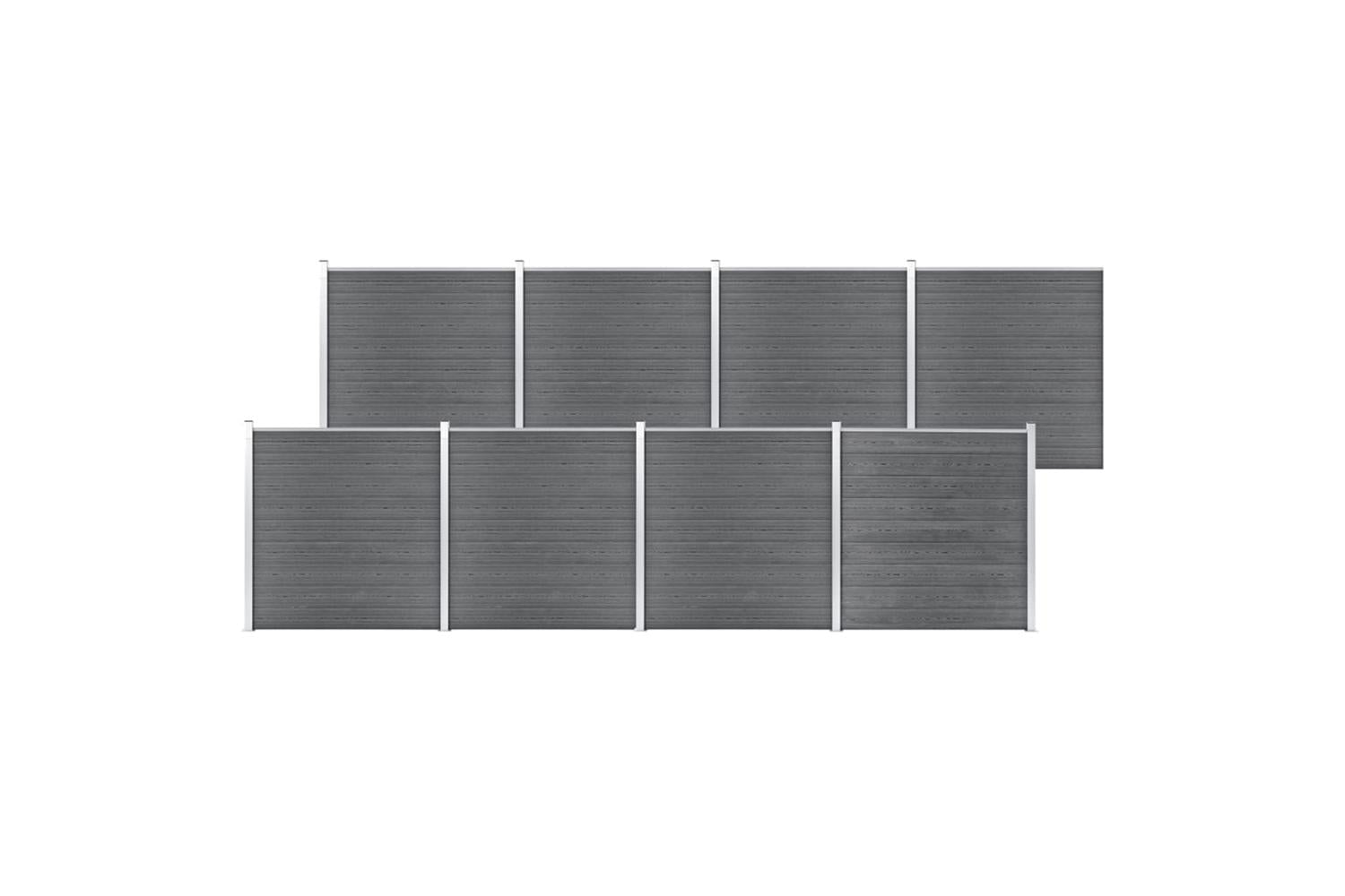 vidaXL 3053231 Garden Fence Wpc 1391x186cm Grey