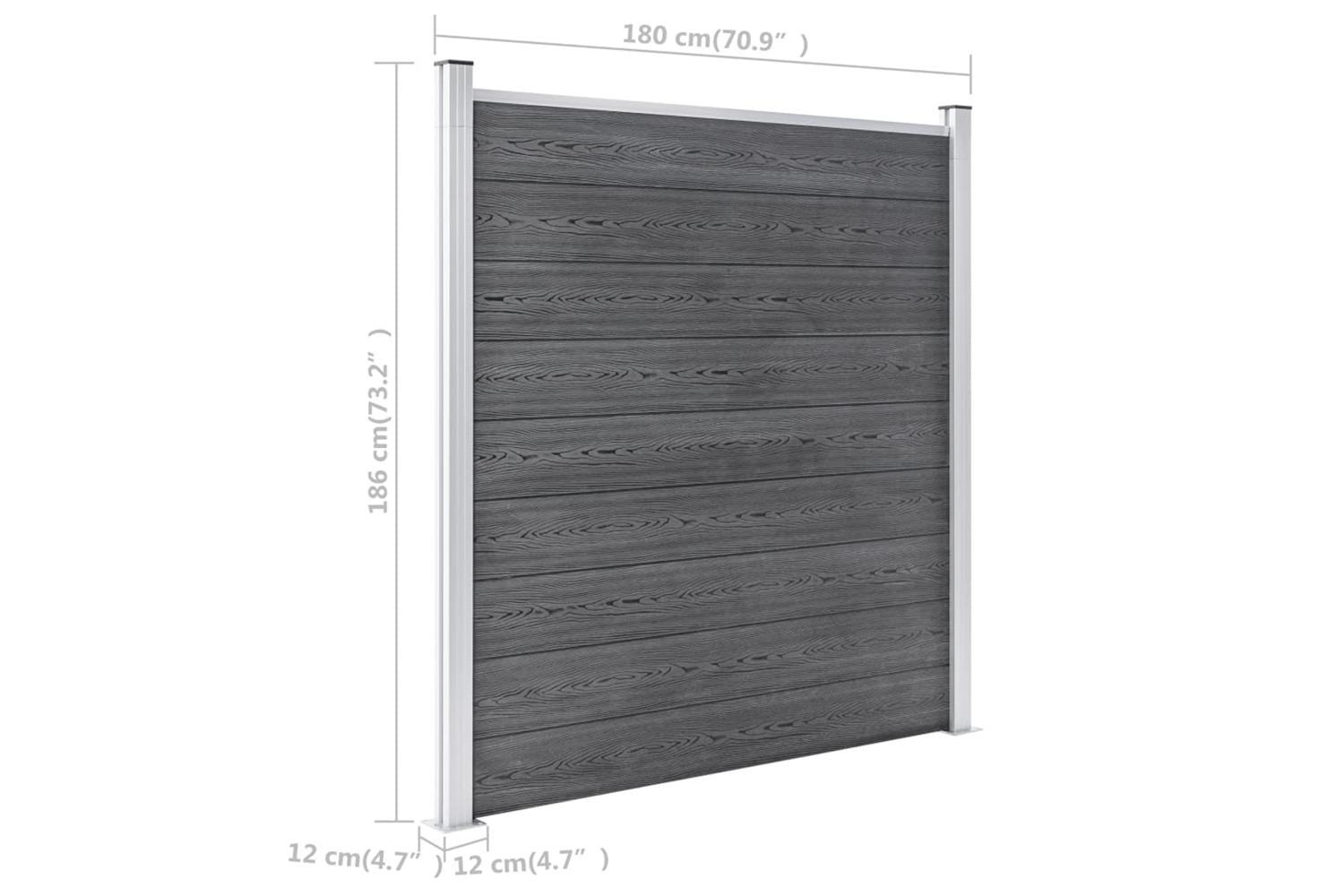 vidaXL 3053227 Garden Fence Wpc 699x186cm Grey-10