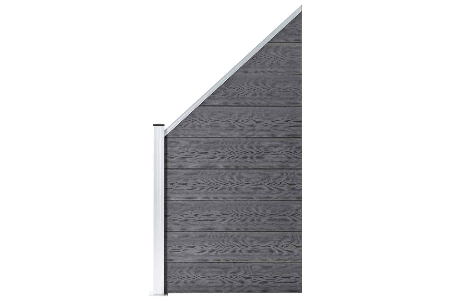 vidaXL 3053239 Wpc Fence Set 7 Square + 1 Slanted 1311x186cm Grey-7