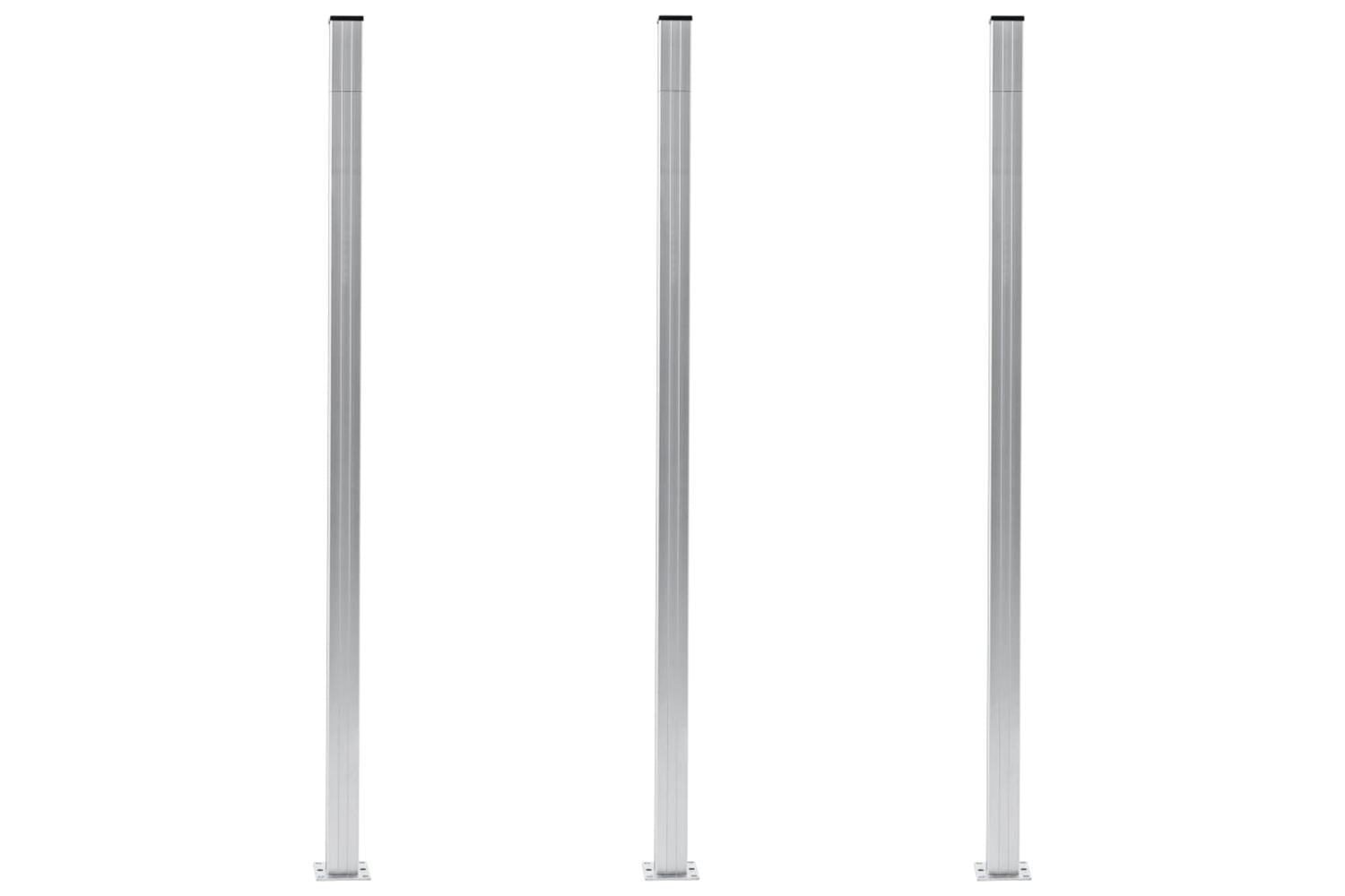 vidaXL 49077 Fence Posts 3 Pcs Aluminium 185cm
