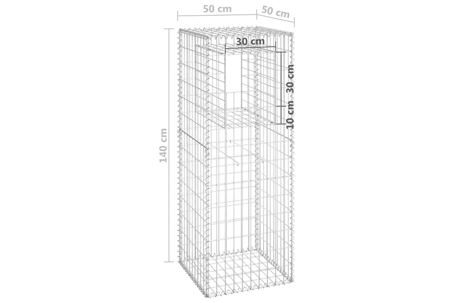 vidaXL 151270 Gabion Basket Post 50x50x140cm Iron-6