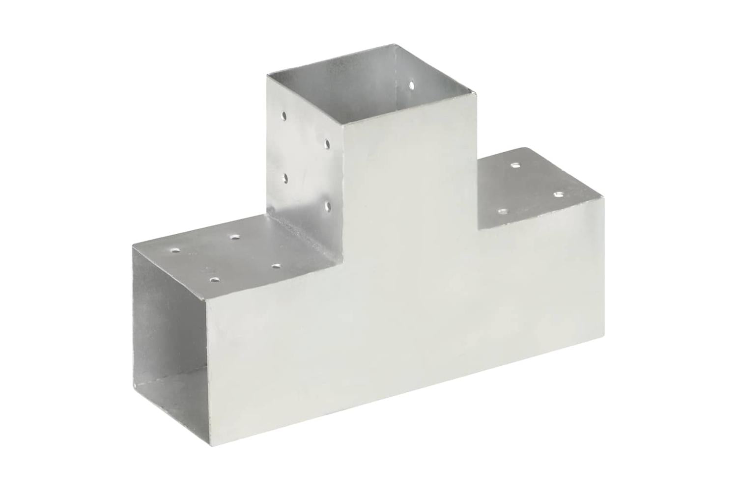 vidaXL 145480 Post Connectors 4 Pcs T Shape Galvanised Metal 101x101mm-2