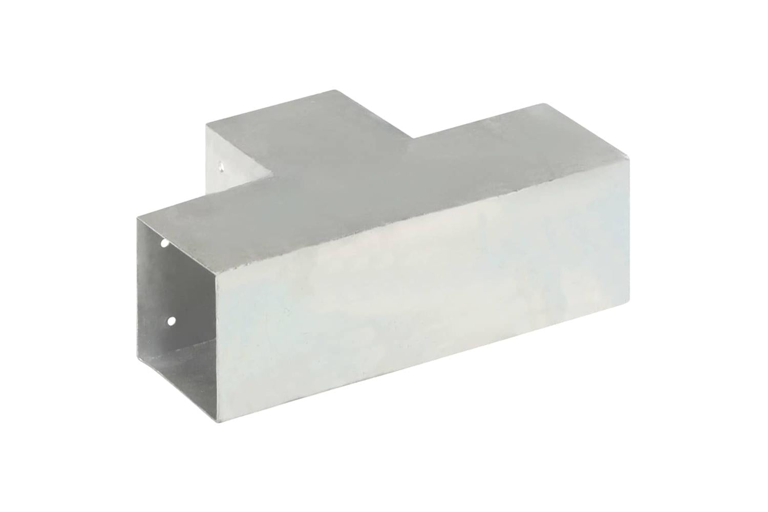 vidaXL 145480 Post Connectors 4 Pcs T Shape Galvanised Metal 101x101mm-5