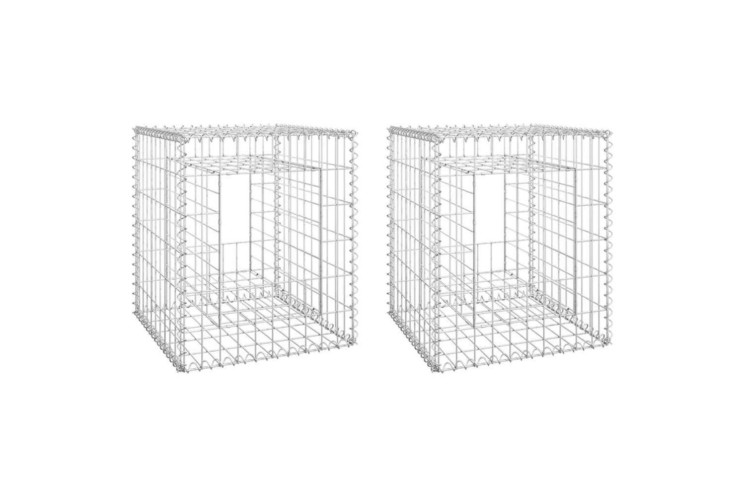 vidaXL 151267 Gabion Basket Posts 2 Pcs 50x50x60cm Iron-2