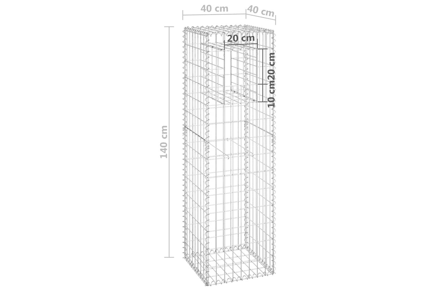 vidaXL 151262 Gabion Basket Post 40x40x140cm Iron-6