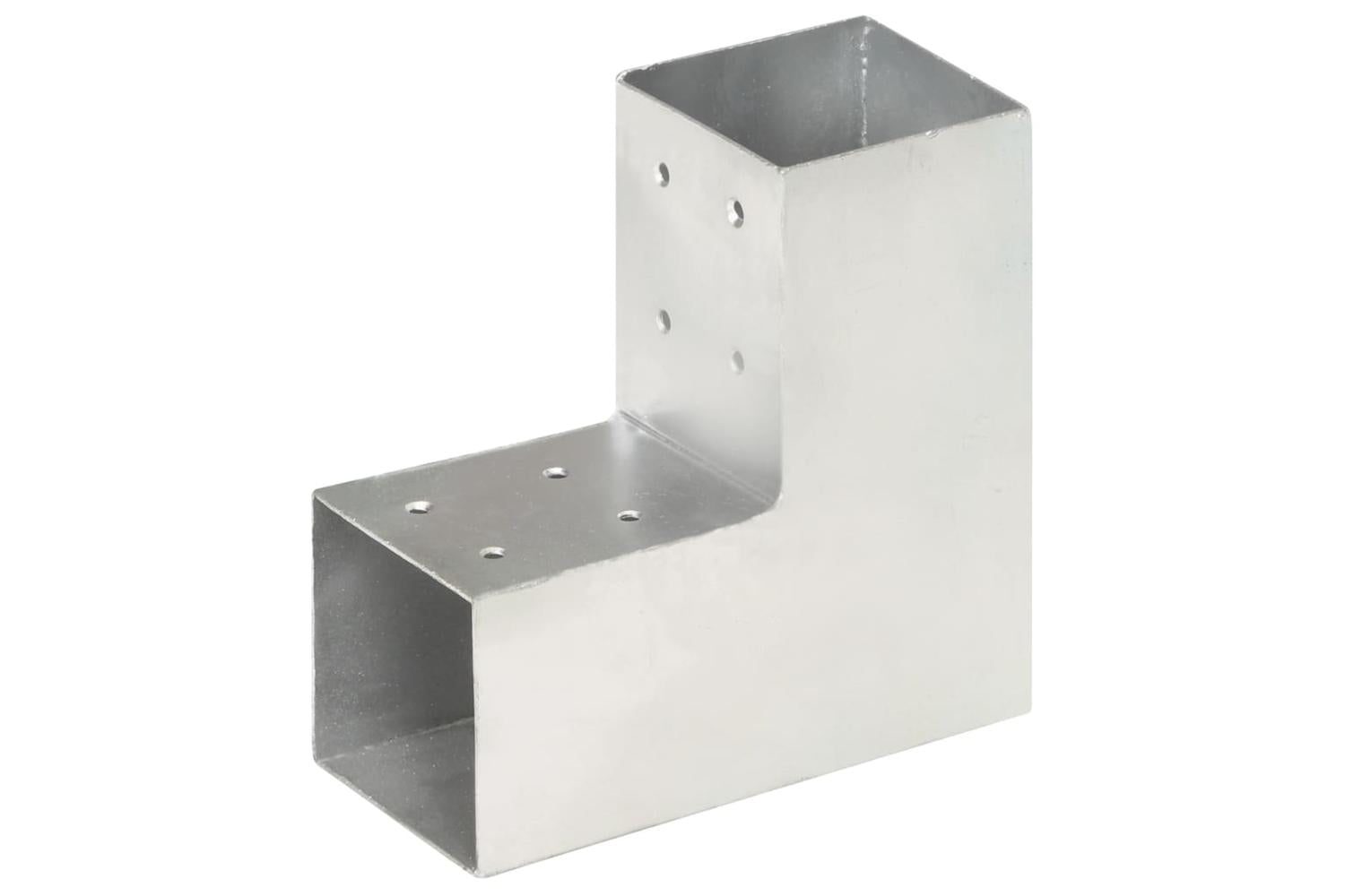 vidaXL 145462 Post Connectors 4 Pcs L Shape Galvanised Metal 81x81mm-2