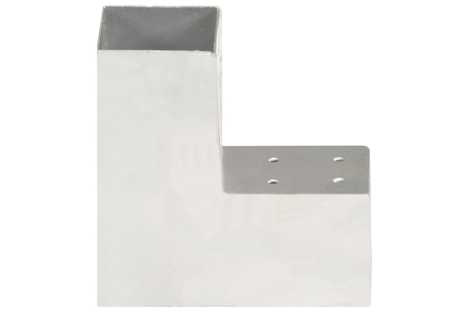 vidaXL 145462 Post Connectors 4 Pcs L Shape Galvanised Metal 81x81mm-3