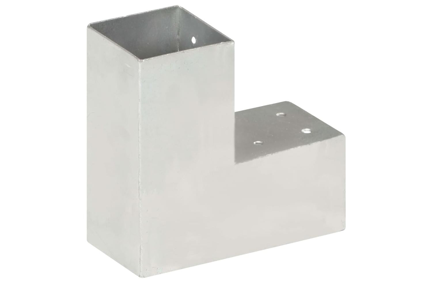 vidaXL 145462 Post Connectors 4 Pcs L Shape Galvanised Metal 81x81mm-4